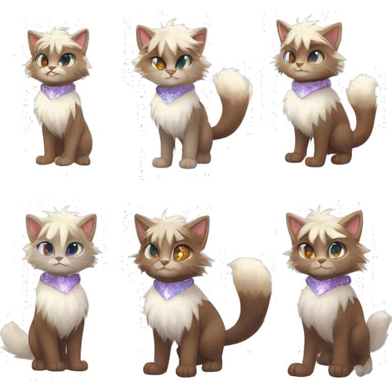 Furry, sparkle, iridescent, colorful, pastel, edgy, cool, fantasy beautiful, brown, beige, white, divine, godly, angelic, animal, anthro, full body, fursona, feline emoji