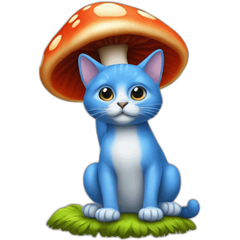 Shylushy blue cat-mushroom emoji