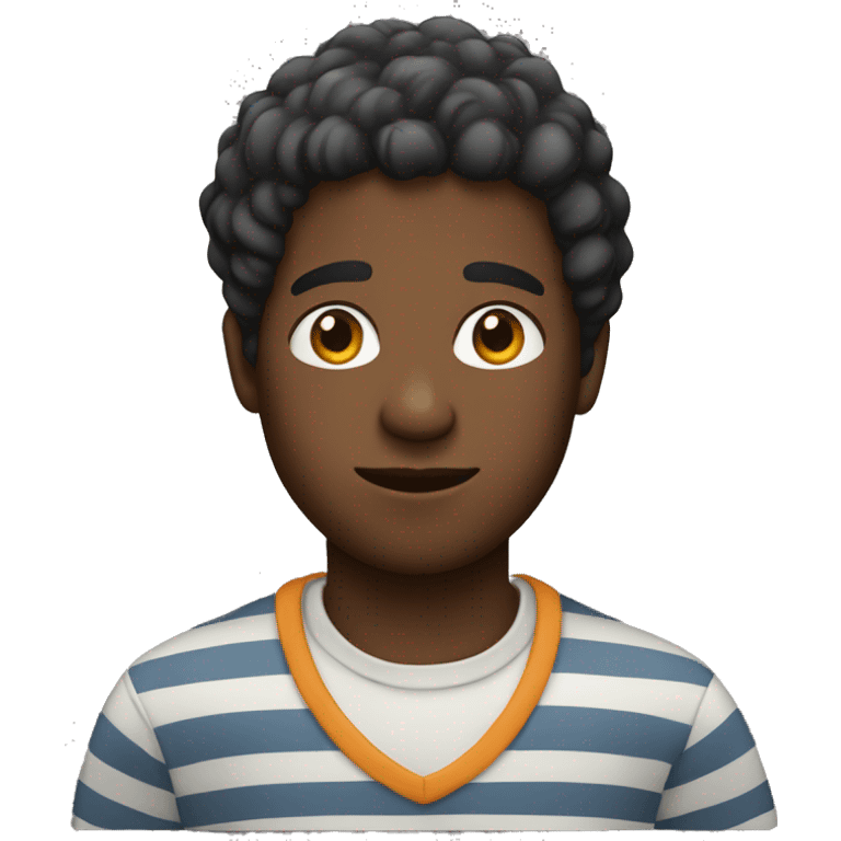 Black guy in a striped shirt emoji