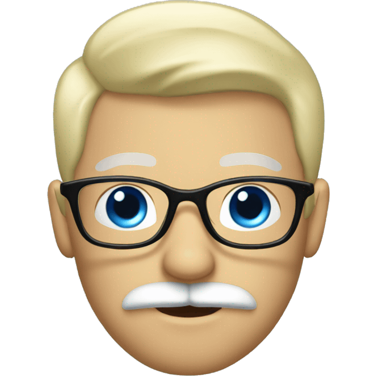 Blond, moustache, eyeglasses and blue eyes emoji