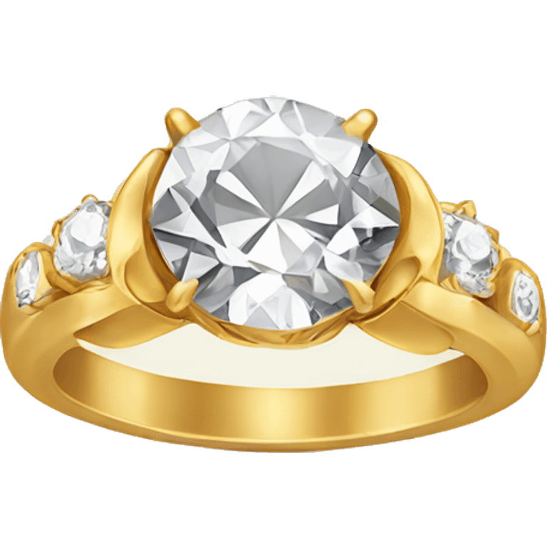 Gold diamond engagement ring emoji