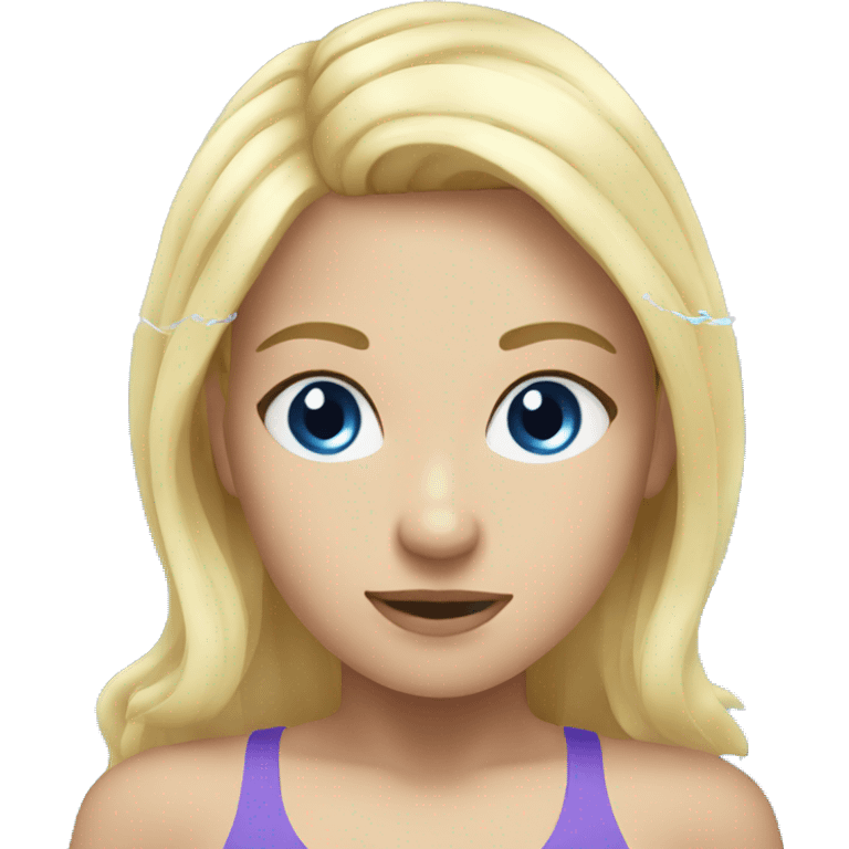 girl swimming blonde hair blue eyes emoji