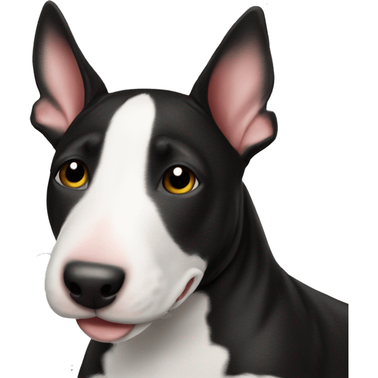 mini bull terrier black fur with white stripe emoji