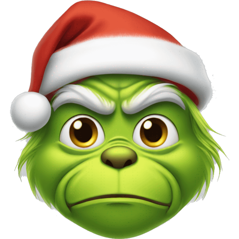 grinch wearing a Santa hat  emoji