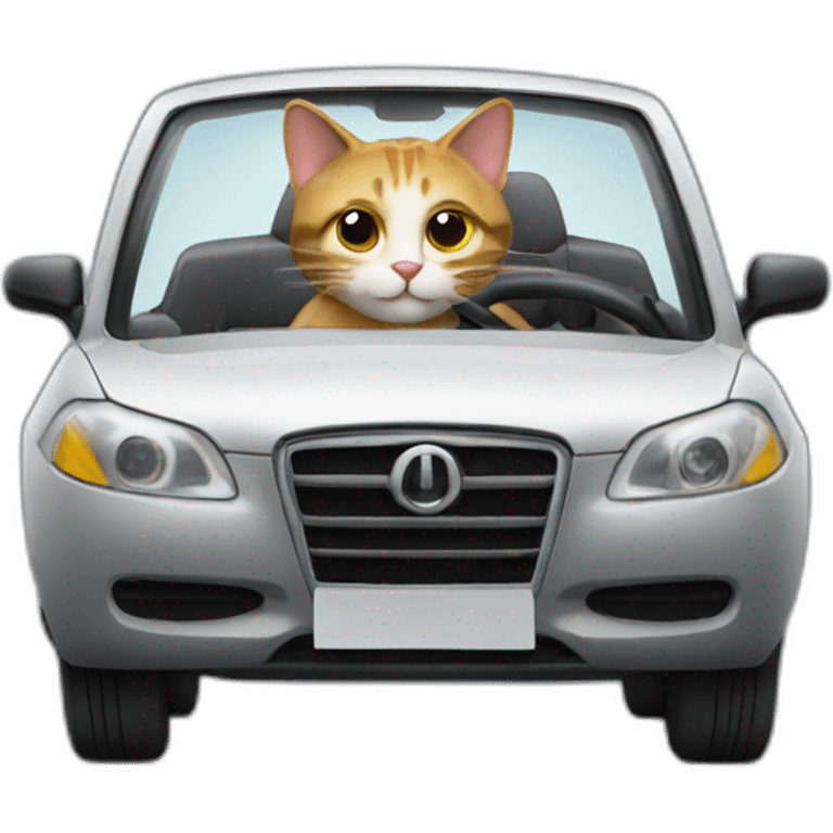 a cat driving a car emoji