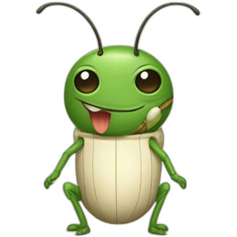 cute Anthropomorphic cricket emoji