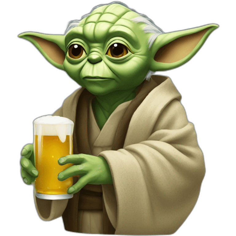 Yoda drinking beer emoji