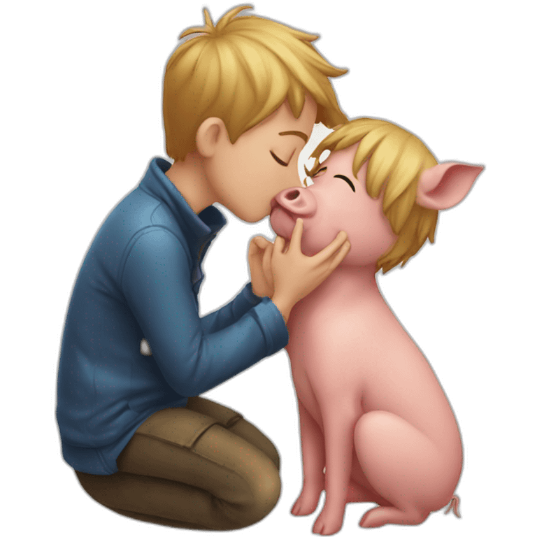 pig boy kiss emoji