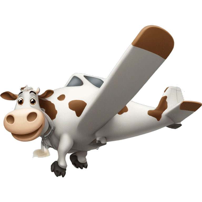 Cow flying airplane emoji