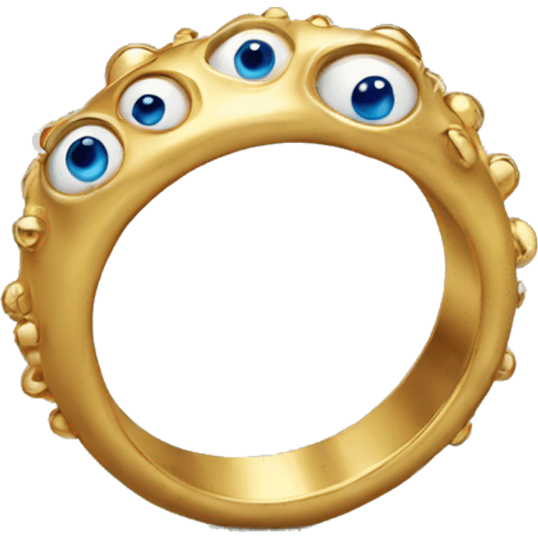 thin gold ring studded with eyeballs emoji