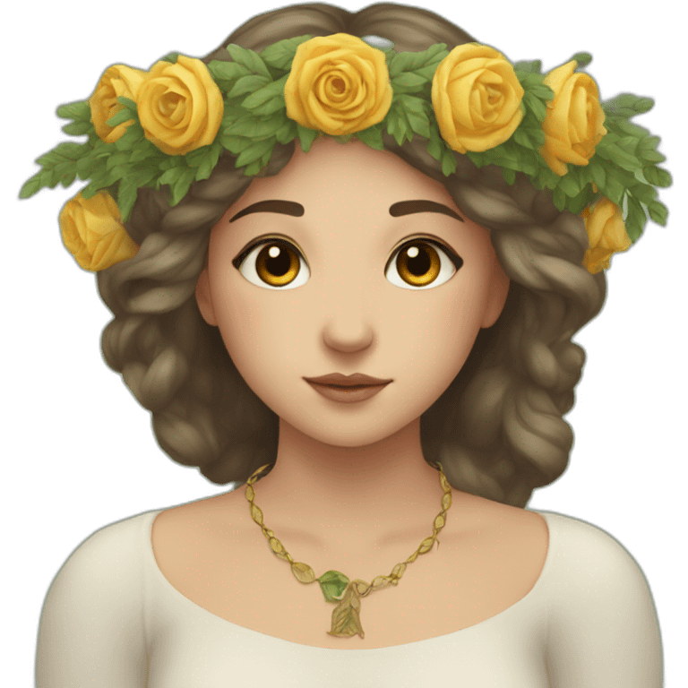 girl in a wreath and with tarot cards emoji