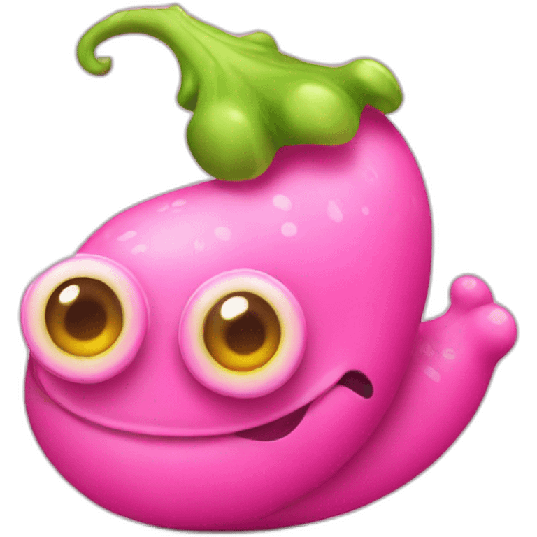 Pink slug with bikini emoji