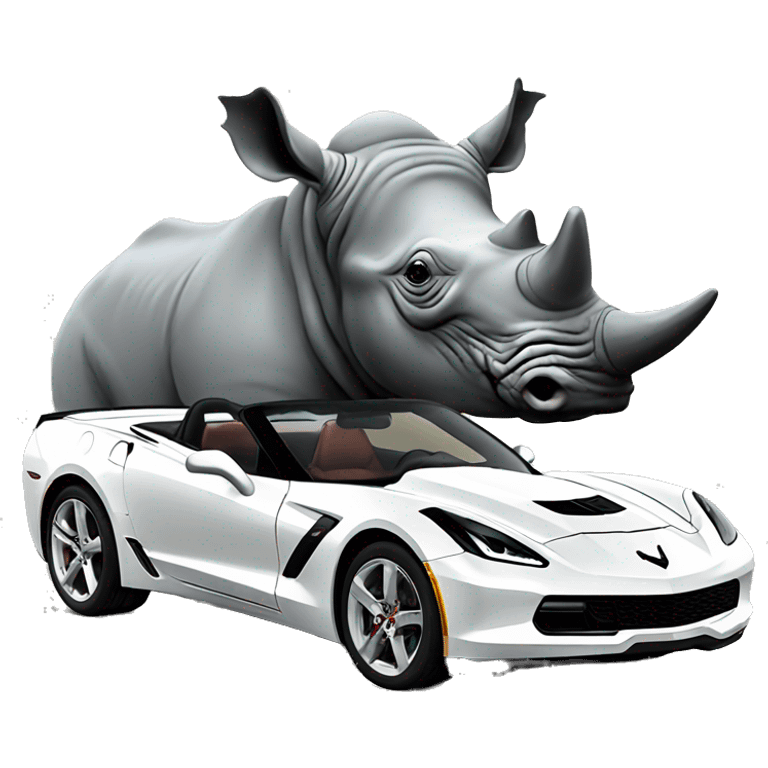 Rhino in a corvette emoji