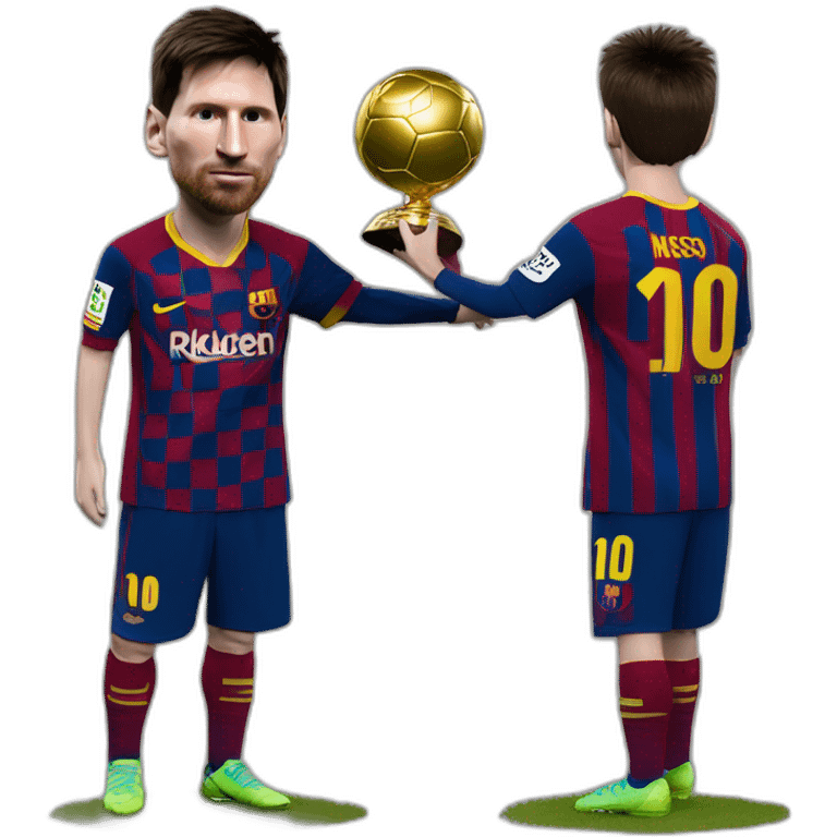 Lionel Messi soulève la coupe du ballon d’or emoji