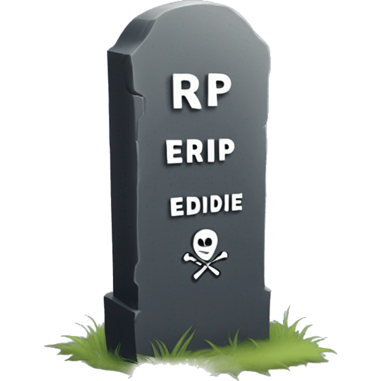 Tombstone that says RIP Eddie emoji