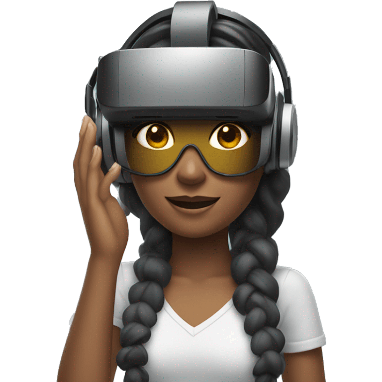 woman with virtual reality controller and headset emoji