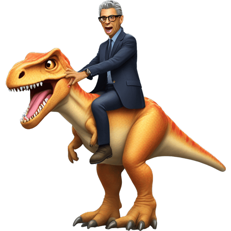 Jeff Goldblum riding a dinosaur  emoji