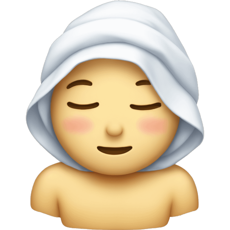 Sleeping emoji wearing a bonnet emoji