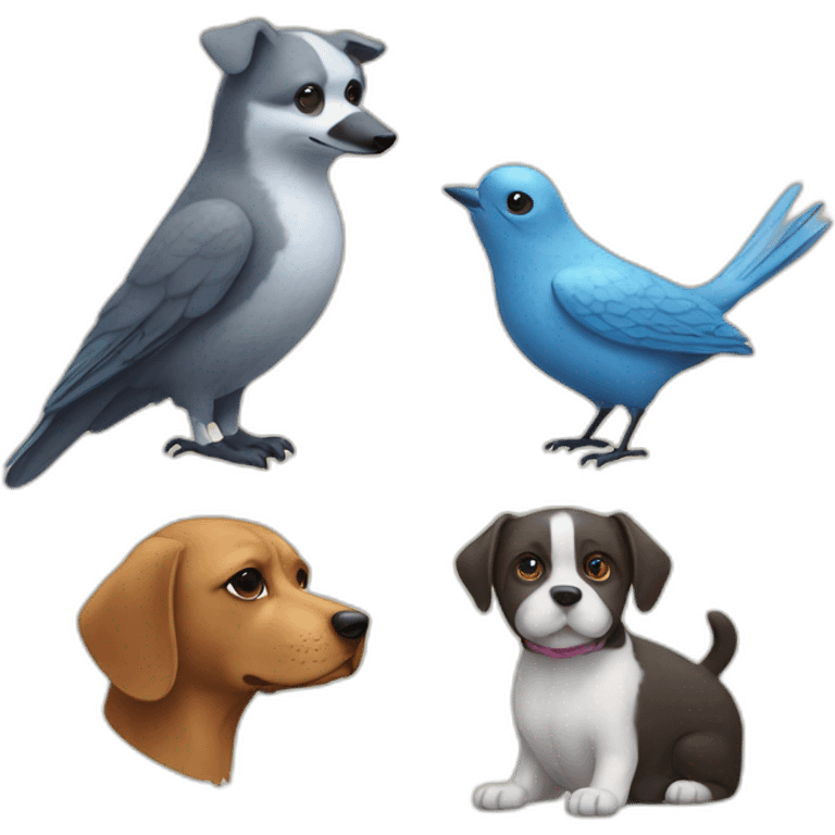 dog,cat,bird emoji