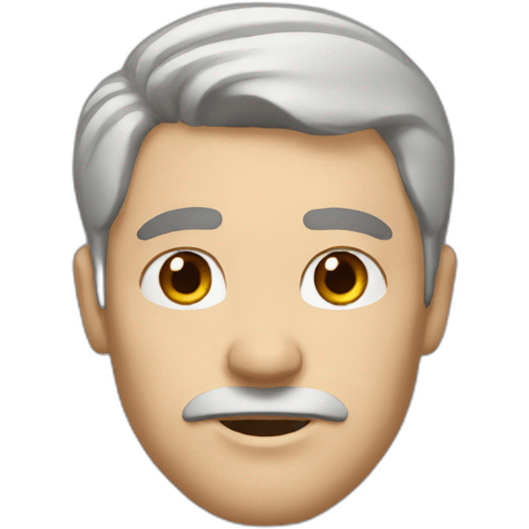 White Man with bold eyebrow emoji