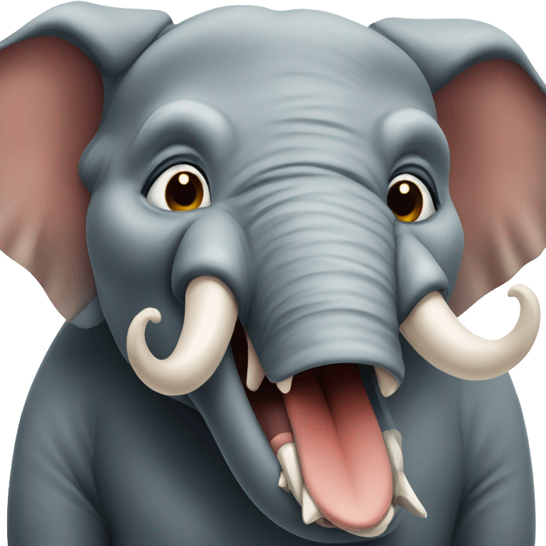 Mean scary angry elephant snarling  emoji