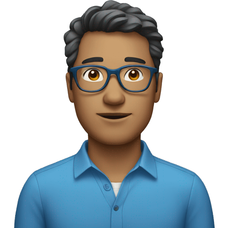 man with glasses and blue shirt emoji