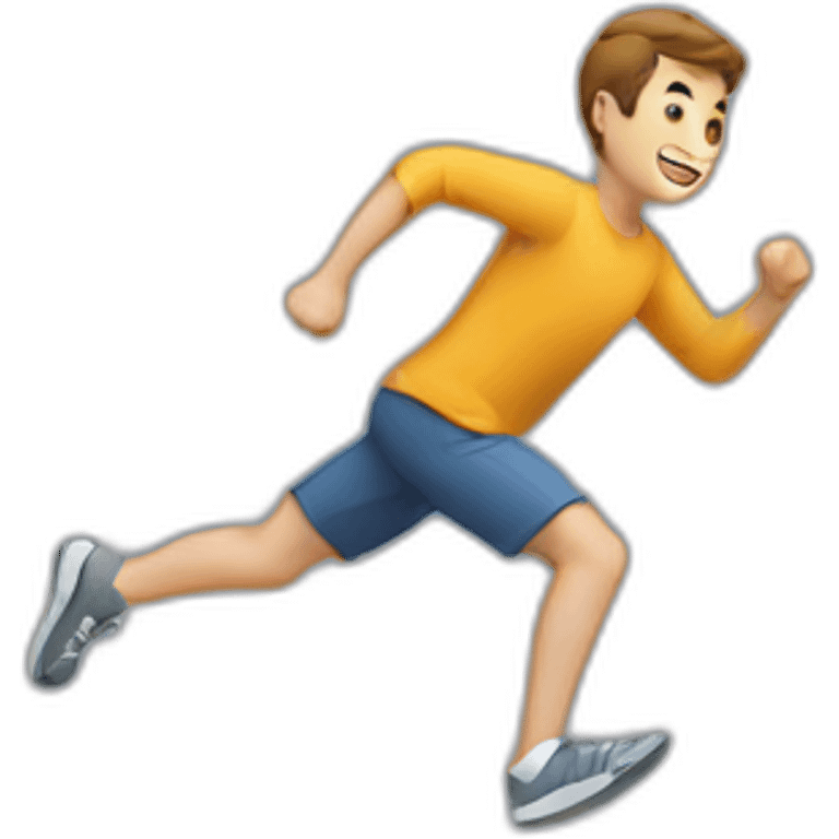 a guy running and falling emoji