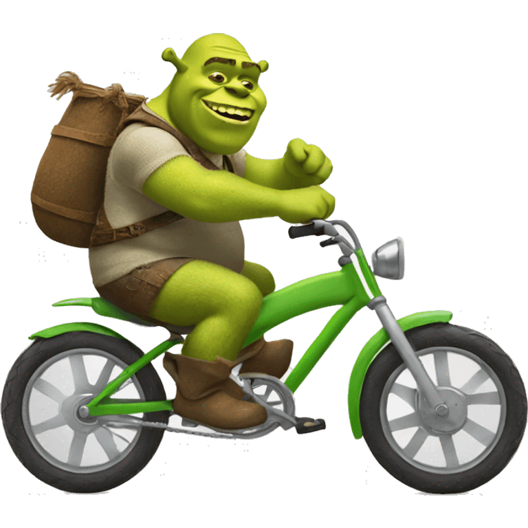 Shrek riding a bike emoji