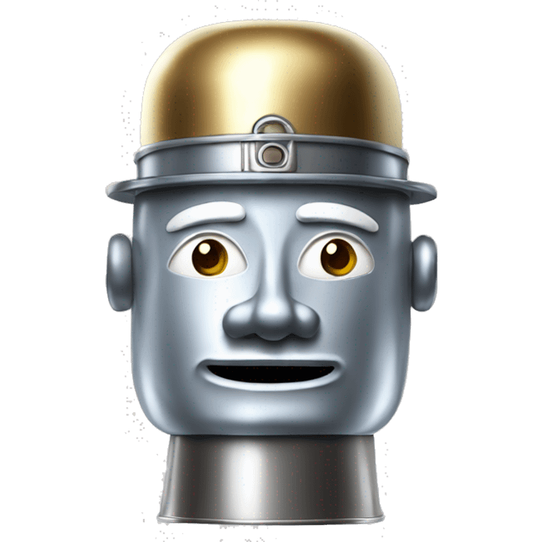 Realistic metallic Nutcracker face e and head bucket with handle. emoji