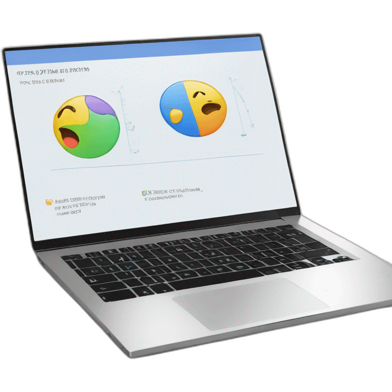 PowerPoint presentation slide in a laptop emoji