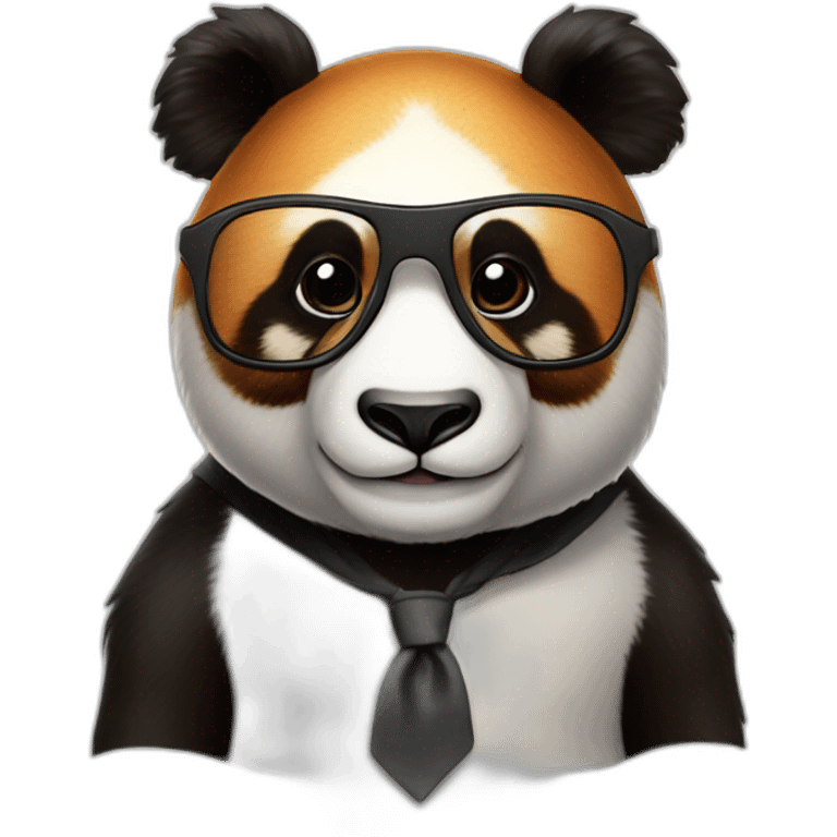 Un panda roux avec des lunettes  emoji