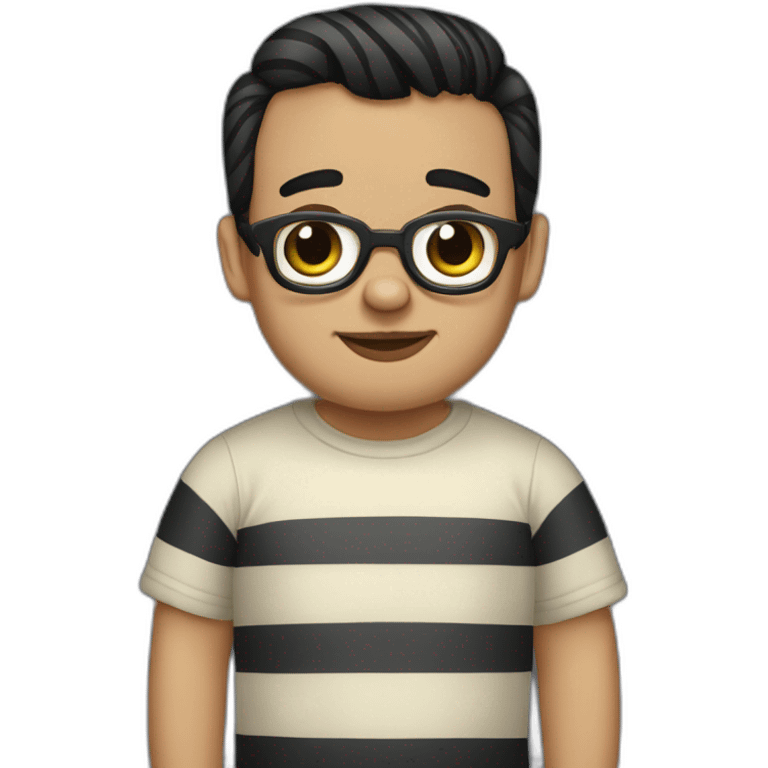 Pugsley adams with striped T-shirt emoji