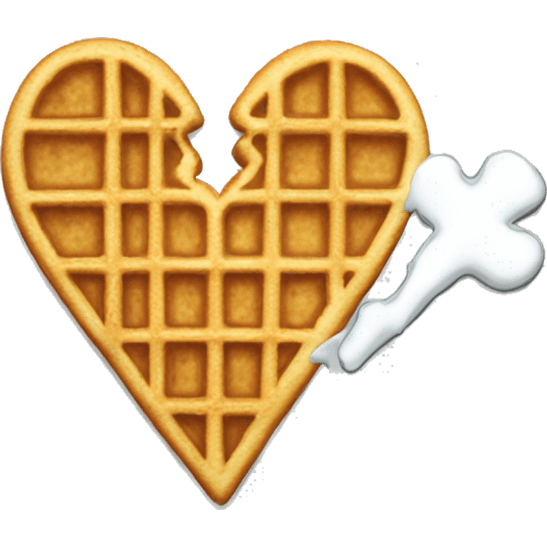 broken heart shaped like a waffle emoji