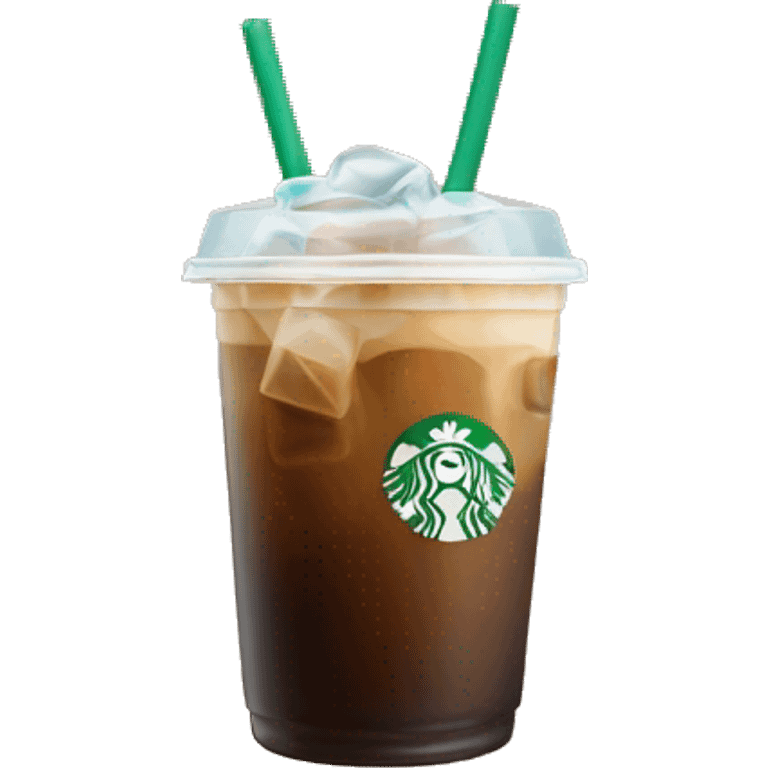 Starbuck ice coffee with ice cubes emoji