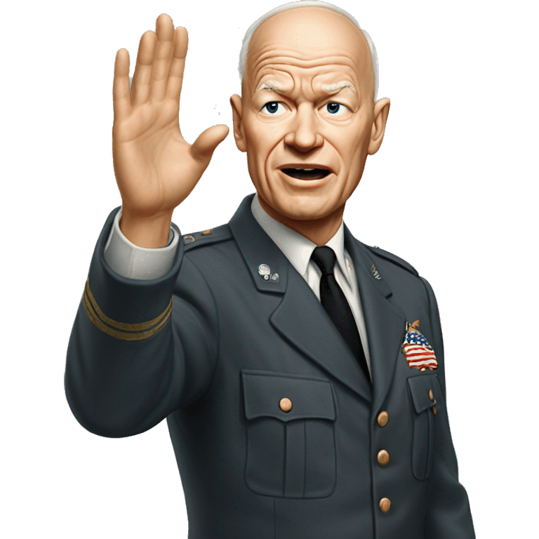 eisenhower photorealistic Gesturing no emoji