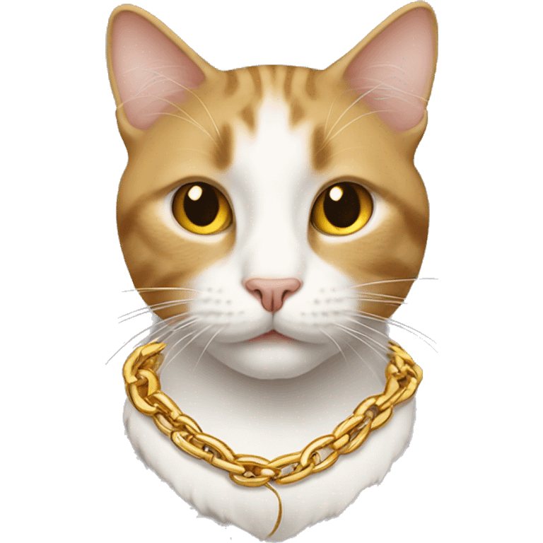 Cat wearing gold chain emoji