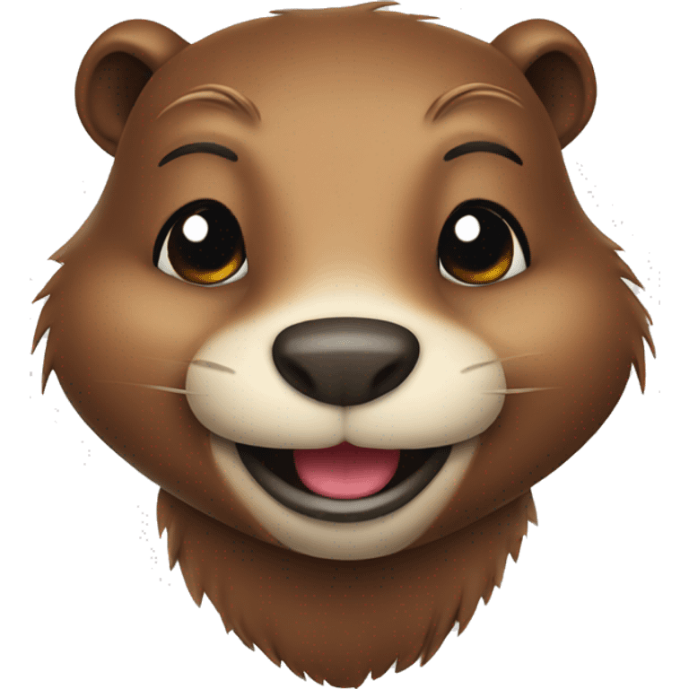 Smiling beaver  emoji