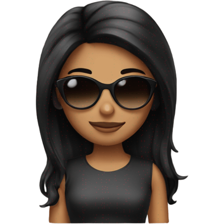 girl black hair sunglasses emoji