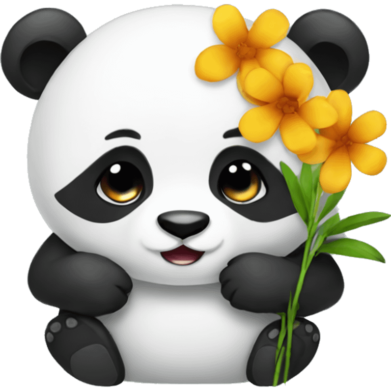 Panda con flor emoji