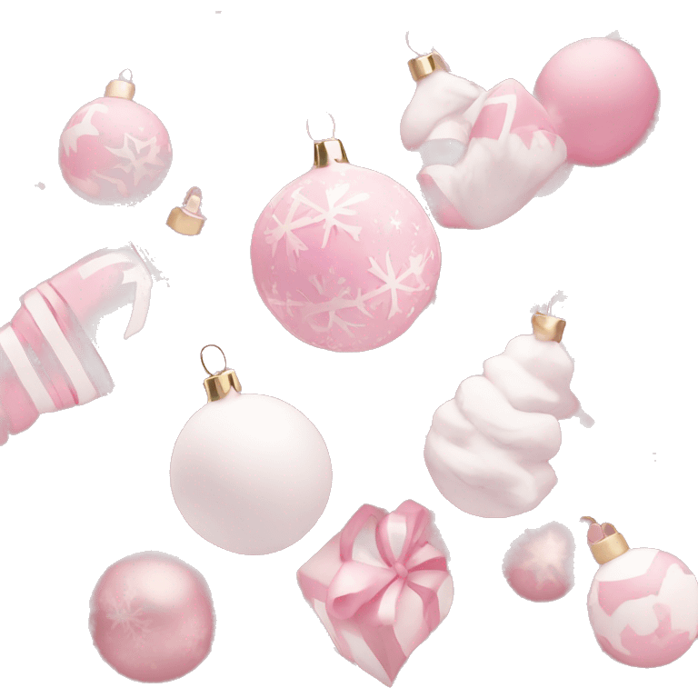 christmas aesthetic pink and white emoji