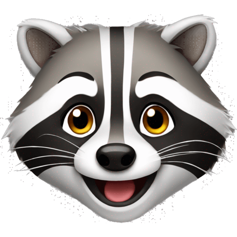 Cheerful raccoon emoji