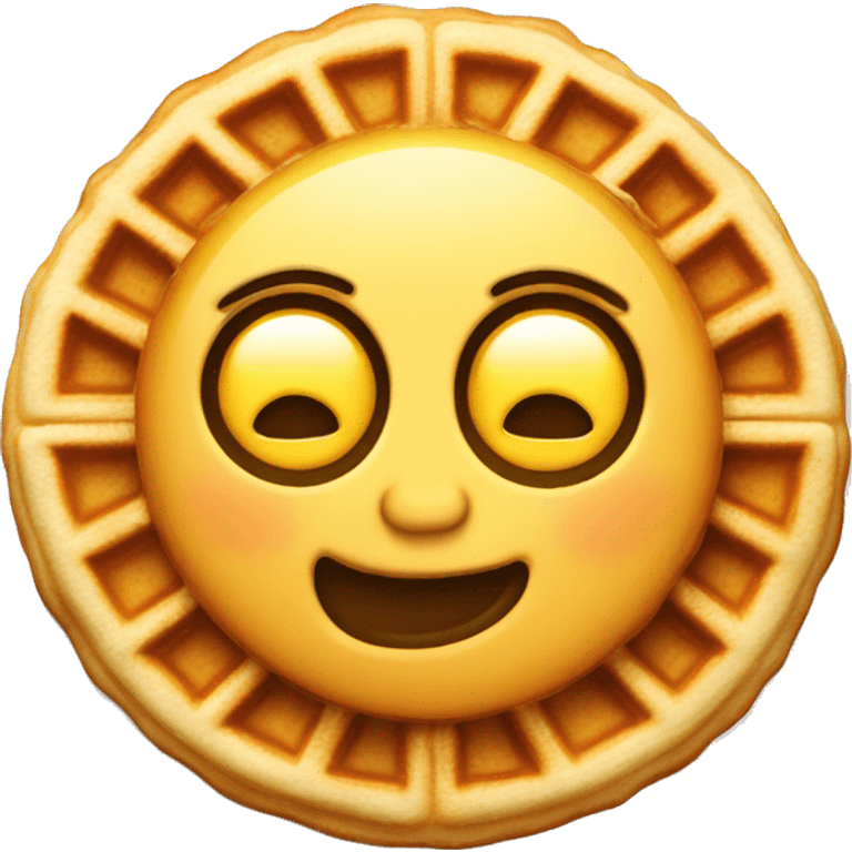 Waffle in the shape of a sun emoji