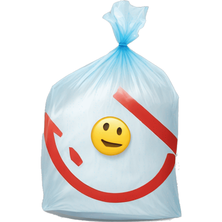 A crossed-out plastic bag or plastic bottle with a ban sign emoji