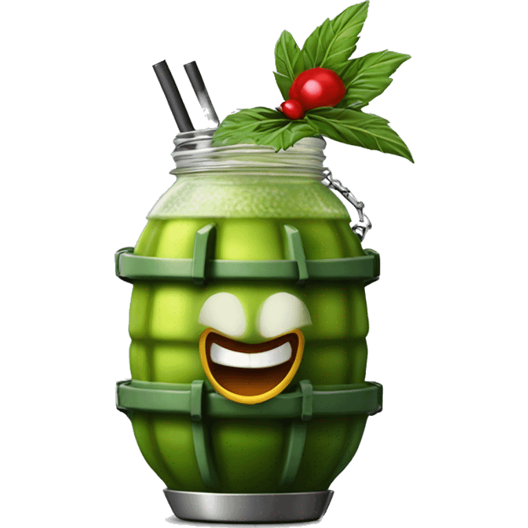 Realistic new orleans hand grenade cocktail drink isolated.  emoji