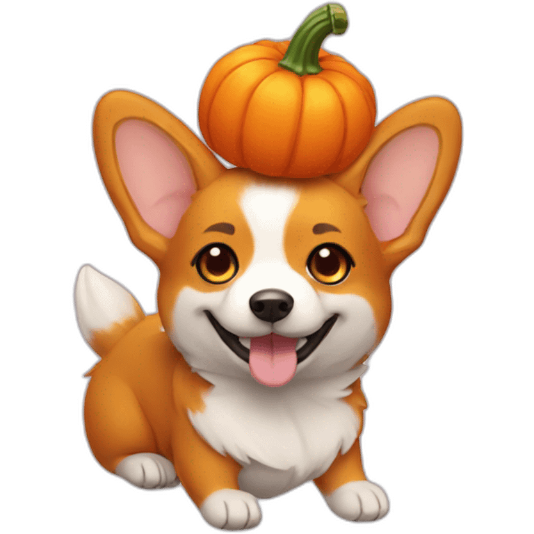 pumpkin corgi emoji