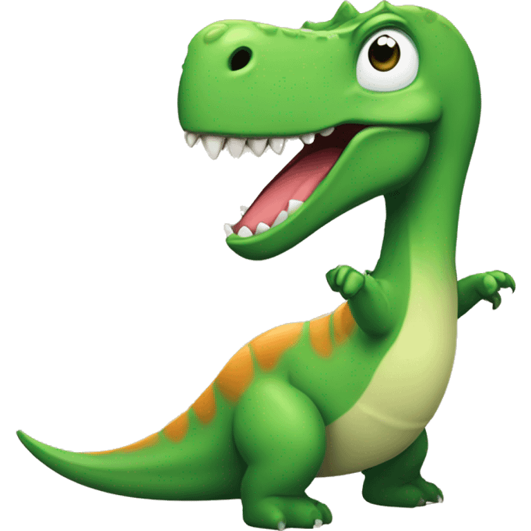 Un dinosaurio besándose con una ardila emoji