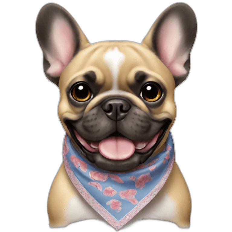 French bulldog with bandana emoji