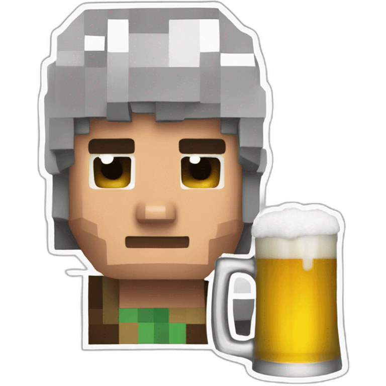 Steve minecraft who drink a beer  emoji