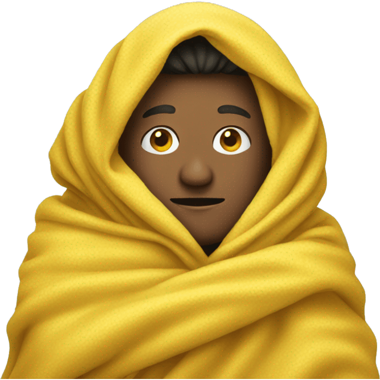 a man wrapped in a yellow blanket emoji