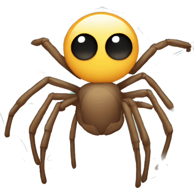 A spider hanging from a spider web emoji